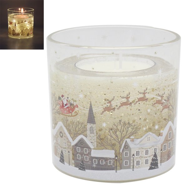XMAS TINSEL TOWN LED CANDLE