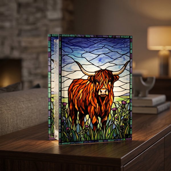 STAINED GLASS LEDLIGHT HIGHCOW
