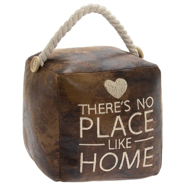 BROWN FAUX LEATHER HOME DSTOP