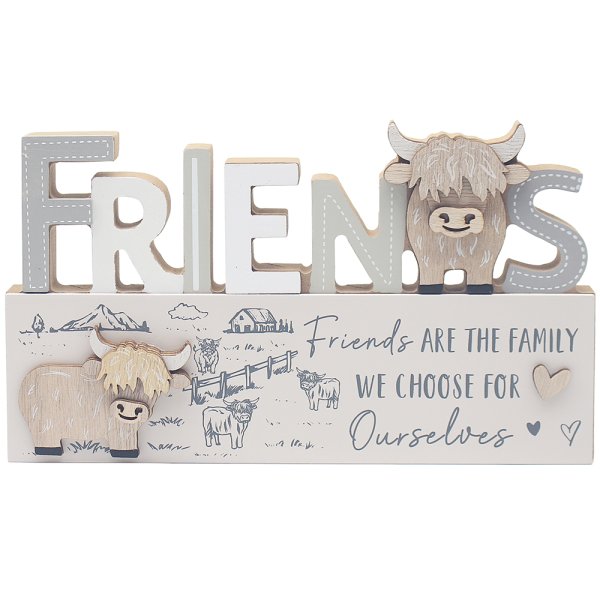 HIGHLAND COW PLAQUE - FRIENDS