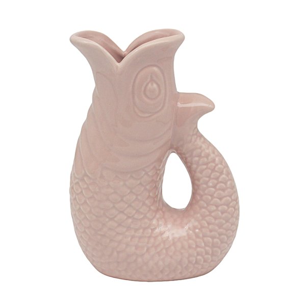 FISH JUG/VASE PINK 20CM