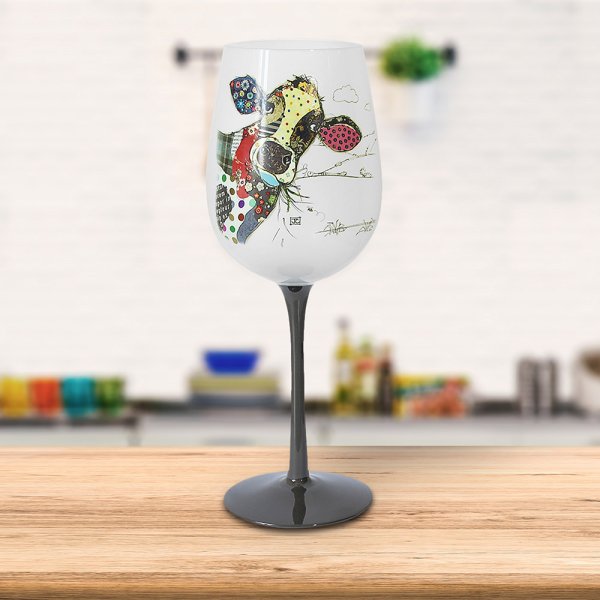 CONNIE COW WINE GLASS