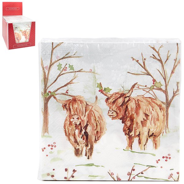 HIGHLAND COW PAPER NAPKINS