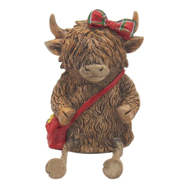 HIGHLAND COW TARTAN BOW/BAG