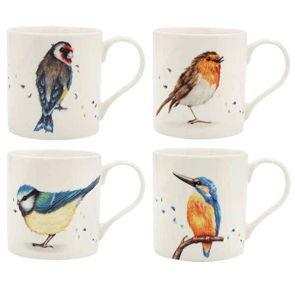 BIRDS MUGS 4 ASST