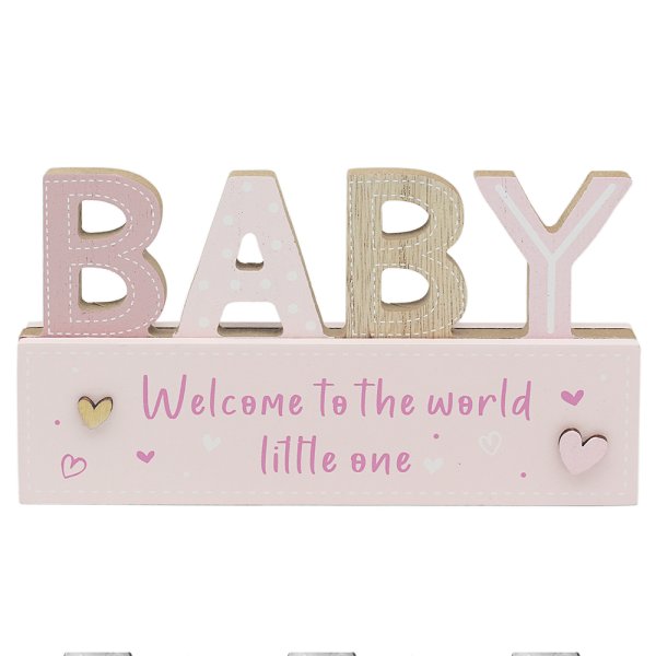 BABY STANDING PLAQUE PINK