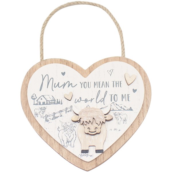 HIGHLAND COW PLAQUE - MUM