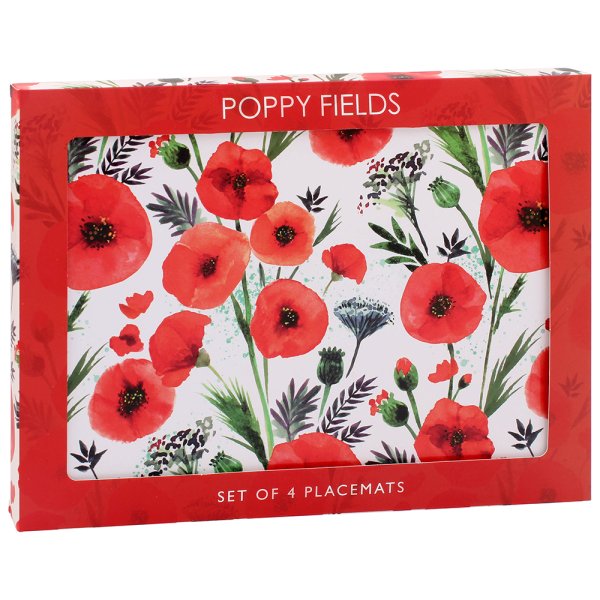 POPPY PLACEMATS SET 4