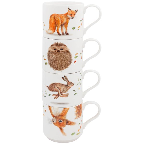 WILDLIFE STACKING MUGS SET 4