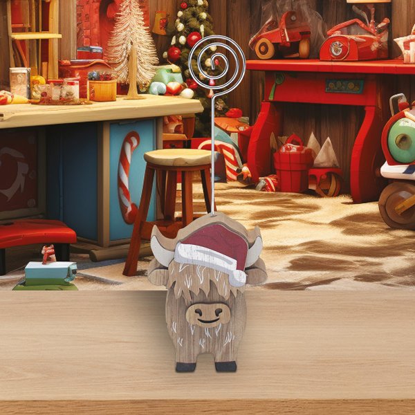 XMAS HIGHLAND COW CARD HOLDER XMAS HIGHLAND COW CARD HOLDER