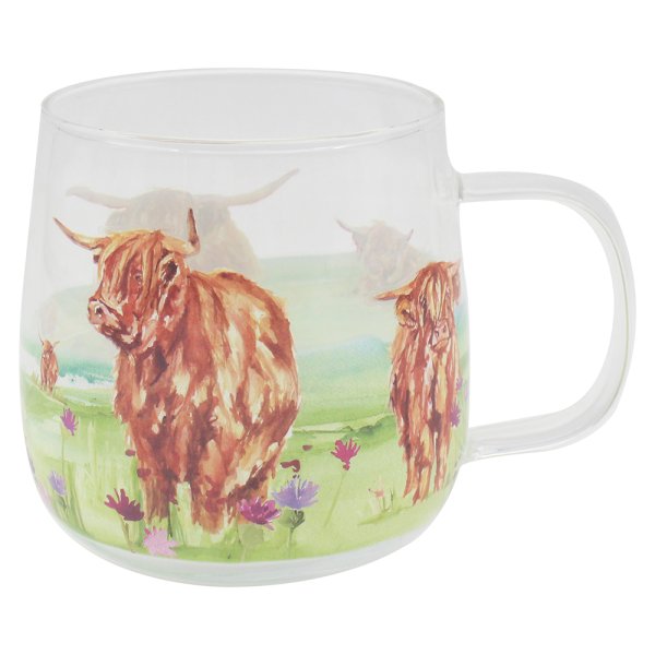 HIGHLAND COW GLASS MUG