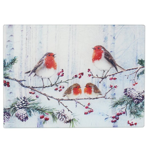 CHRISTMAS ROBINS CUTTING BOARD