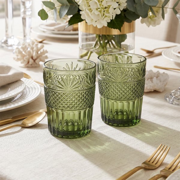 AMALFI TUMBLERS-GREEN SET 2