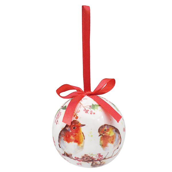 WINTER ROBINS BAUBLES SET OF 6