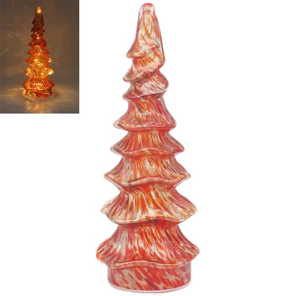 CHRISTMAS TREE RED & GOLD LED