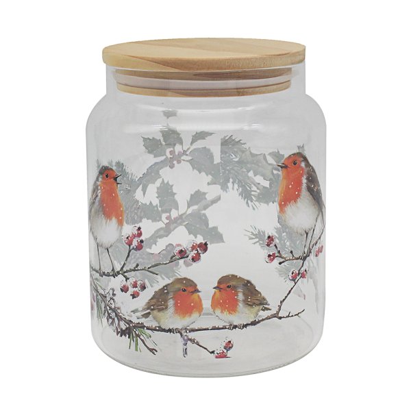 CHRISTMAS ROBINS CANISTER