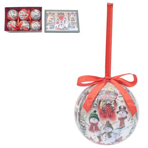 SNOWMEN BAUBLES SET OF 6
