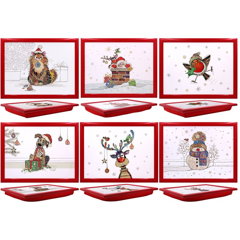 BUG ART XMAS LAPTRAYS 6 ASST