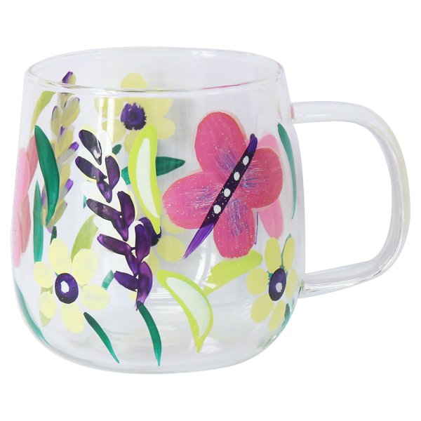 BUTTERFLIES GLASS CUP