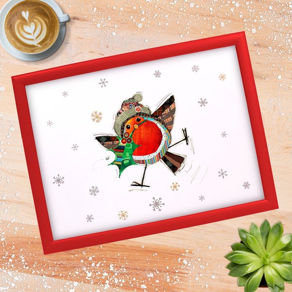 XMAS BUG ART ROBIN LAPTRAY
