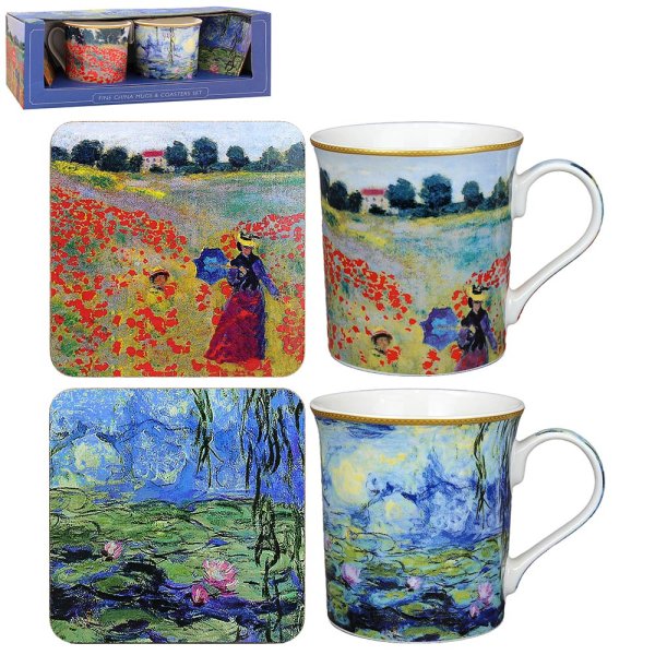 MONET MUG & COASTER SET 2ASST