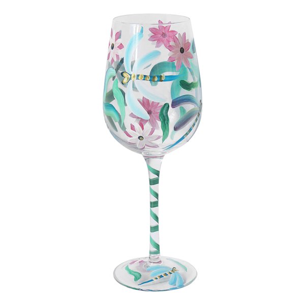 DRAGONFLIES WINE GLASS
