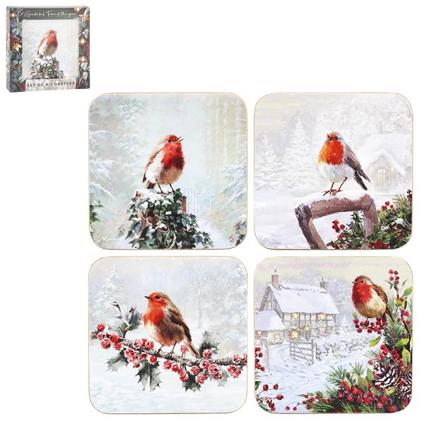 ROBINS COASTERS SET 4 ASST