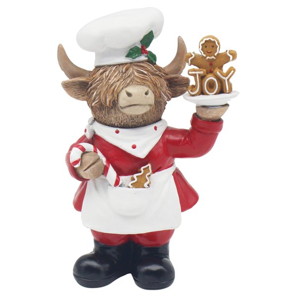 XMAS HIGHLAND COWS CHEF 16CM