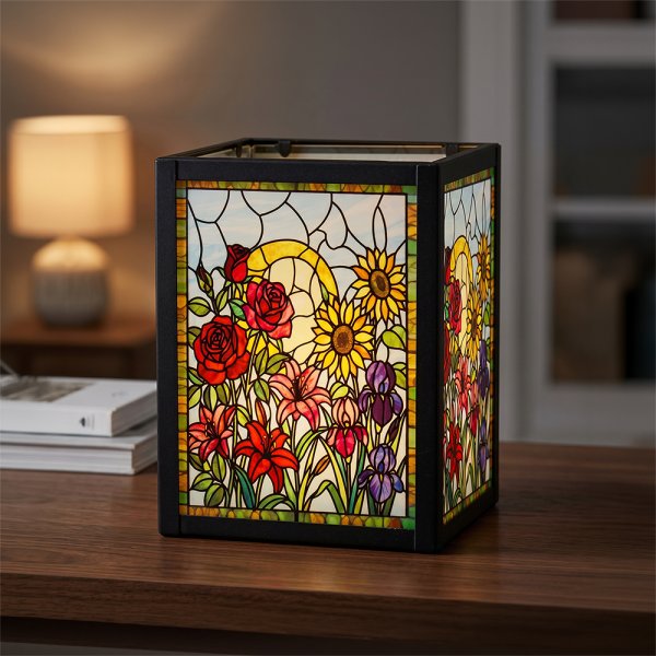 STAINED GLASS TEA LIGHT FLOWER