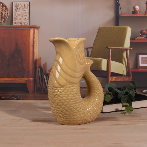 FISH JUG/VASE SAND 26CM
