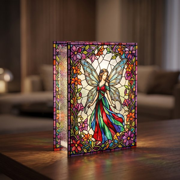 STAINED GLASS LED LIGHT FAIRY