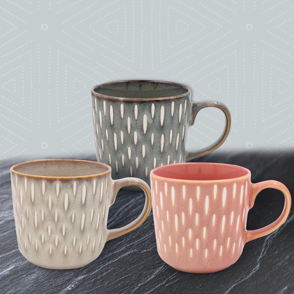 REACTIVE GLAZE MUG 3 ASST
