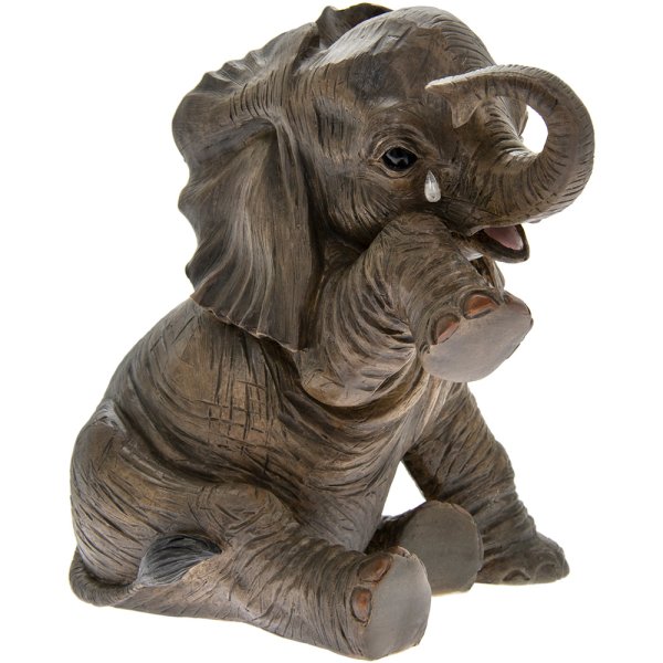 Baby African Sitting Elephant Statue Figurine Leonardo Africa Collection 