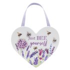 LAVENDER & BEES HEART PLAQUE