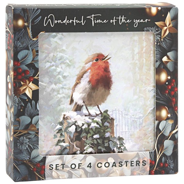 ROBINS COASTERS SET 4 ASST