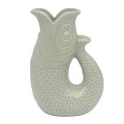 FISH JUG/VASE GREEN 26CM