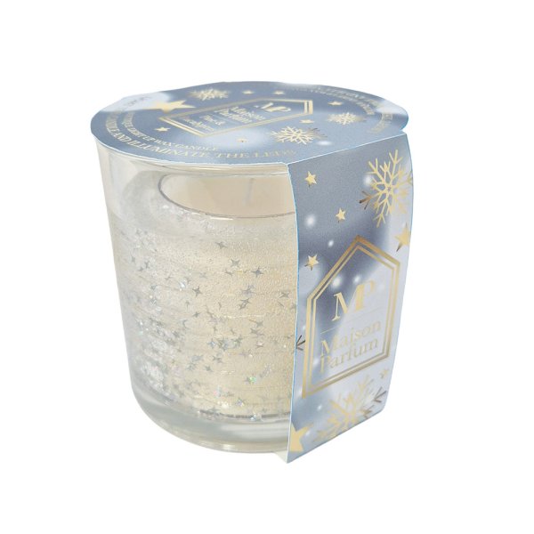 CANDLE LED GEL SILVER GLITTER