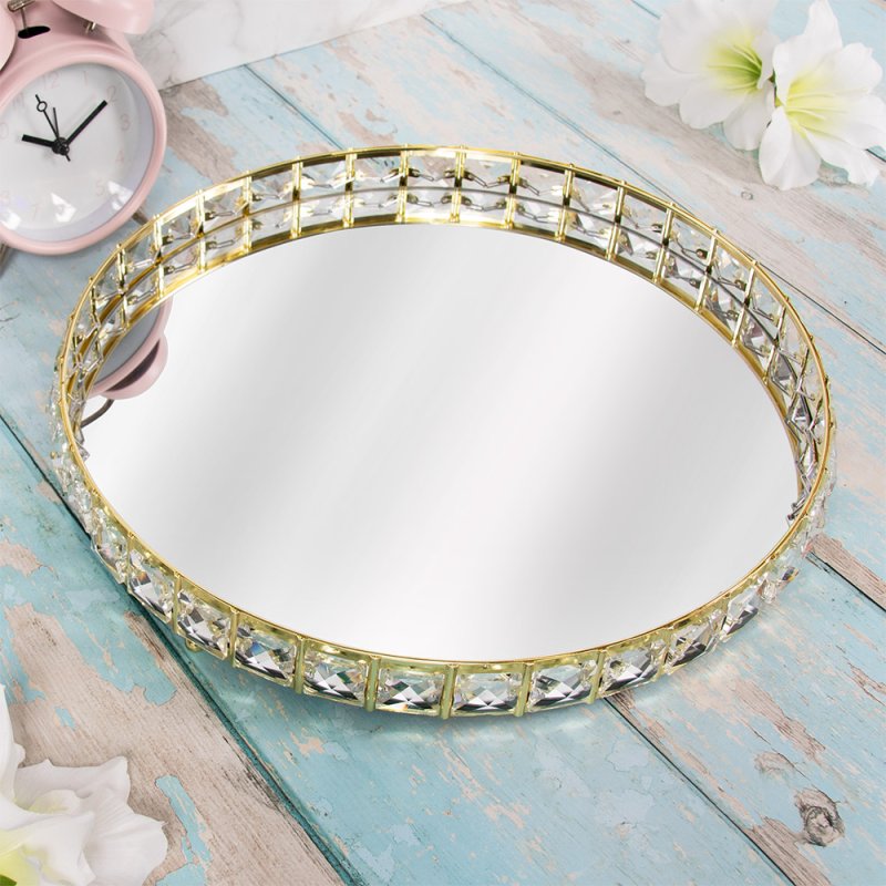 GOLD CRYSTAL TRAY 31 CM Lesser & Pavey