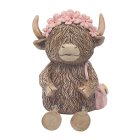 HIGHLAND COW MBANK PINK FLOWER