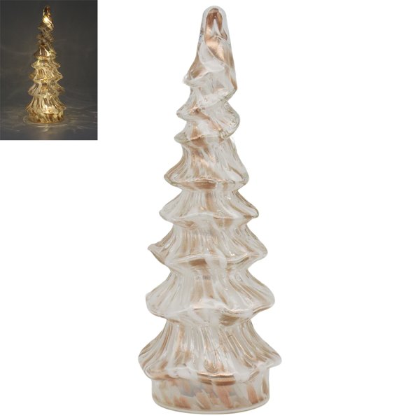 CHRISTMAS TREE WHITE&GOLD LED