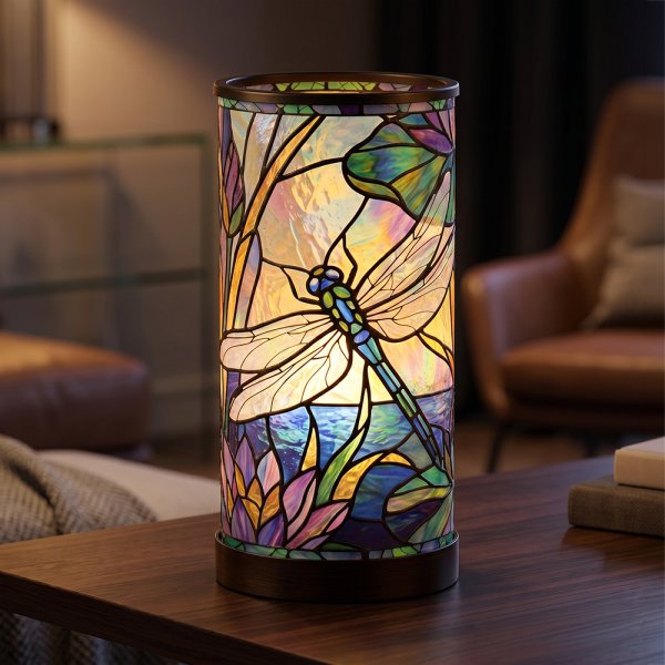 STAINED GLASS LAMP DRAGONFLY