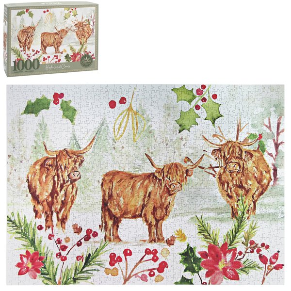 HIGHLAND COW WOODEN PUZZLE