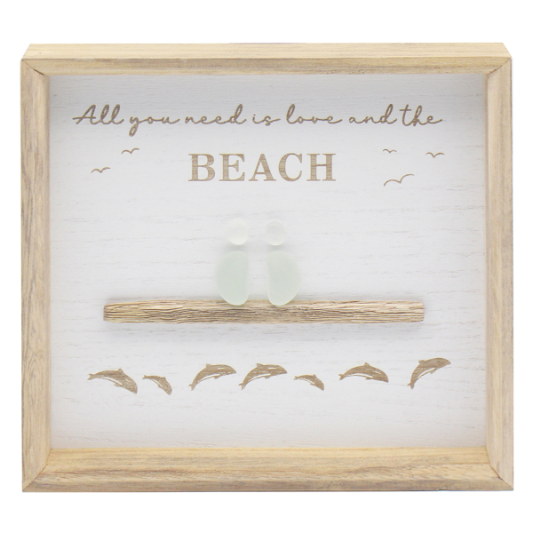GLASS ART PLAQUE LOVE&THEBEACH