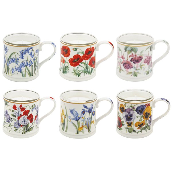 FLORAL CANDLE GIFT SET 6 ASS