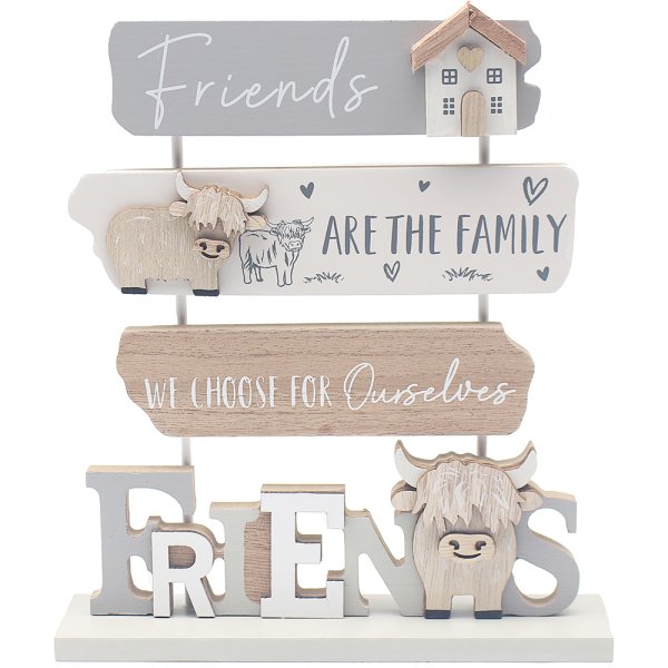 HIGHLAND COW PLAQUE - FRIENDS