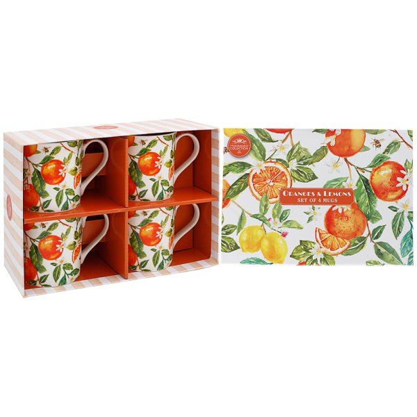 ORANGES & LEMONS MUGS SET OF 4