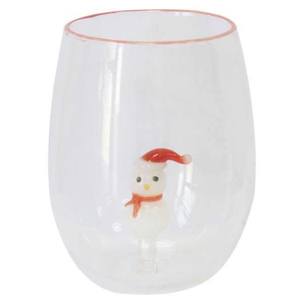 SNOWMAN STEMLESS GLASS
