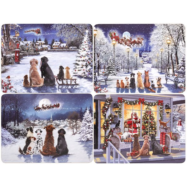 CAT & DOG PLACEMATS 4 SET 4A