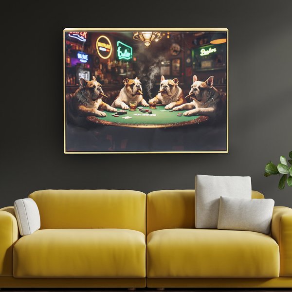 BULLDOGS POKER WALL ART