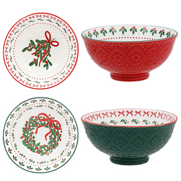XMAS BOWL 6" 2 ASST